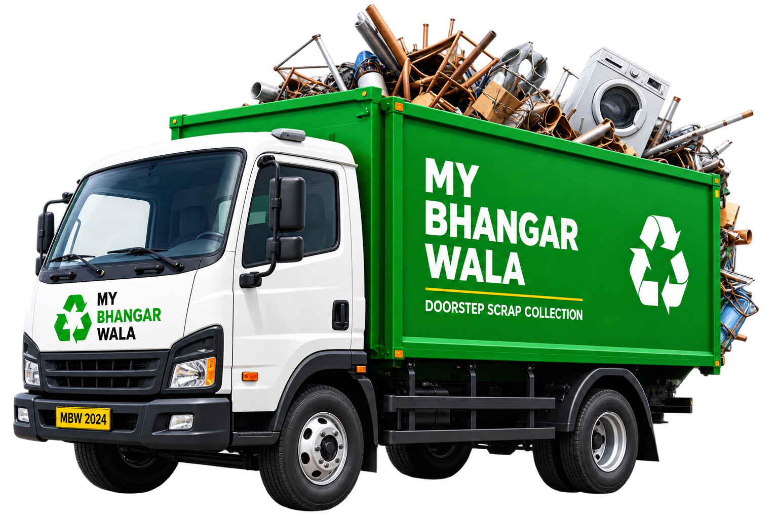 My Bhangar Wala scrap collection truck for doorstep scrap pickup in Mumbai